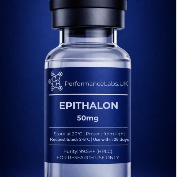 Vial of research reference grade Epithalon synthetic peptide