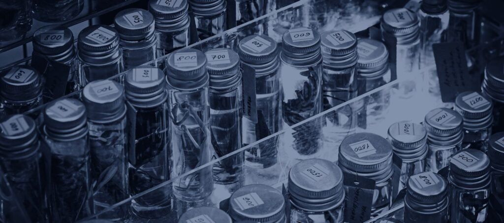 Labelled research vials in cold storage – PerformanceLabs UK